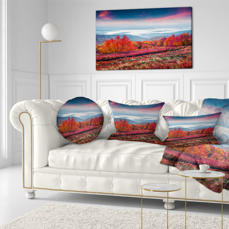 Coussin lombaire imprimé automne dans les Carpates