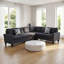 Canapé modulaire en L gris foncé, canapé d'angle réversible 6 places avec 2 coussins décoratifs pour le salon