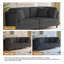 2 Seater Corduroy Sofa-1497992341