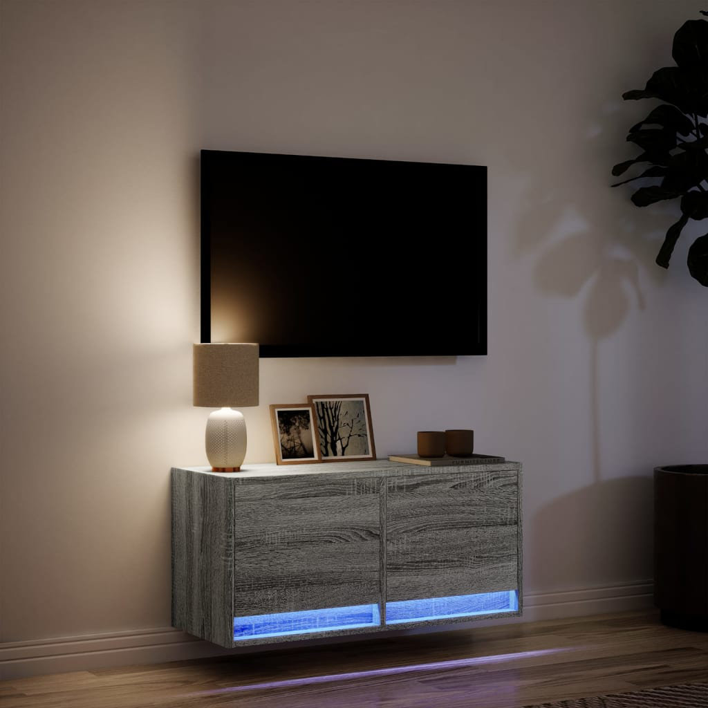 Vidaxl TV Wall Cabinet with LED Lighting 31 x 38cm