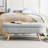 Oval Storage Bench In Grey, 43.5"X16"X16", With Right Rubber Wood Legs - Footstool And Seat 43.5"X16"X16" Grey Definite-1067959213