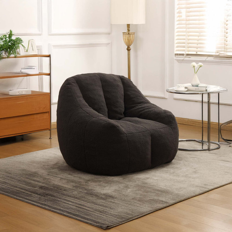 Fauteuil à billes Fluffy Fluffy, Ourson gris foncé