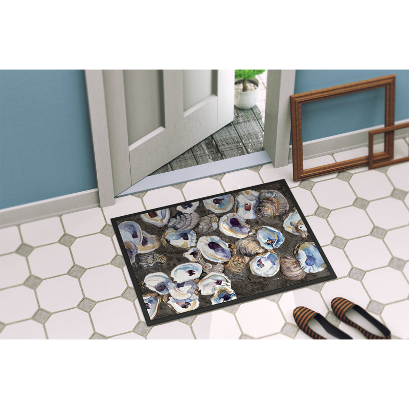 Tapis d'entrée antidérapant Oysters, Rectangle 1 pi 6 po x 2 pi 3 po