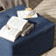 Banc avec structure en métal, combinant bleu 10,8 po avec rangement et bleu classique, polyester, 10,8 po