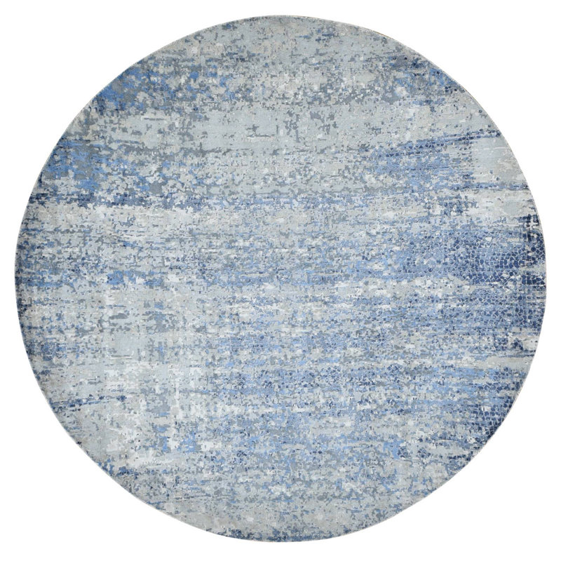 Tapis unique en soie rond nouvel âge 9 pi x 9 pi Torianno