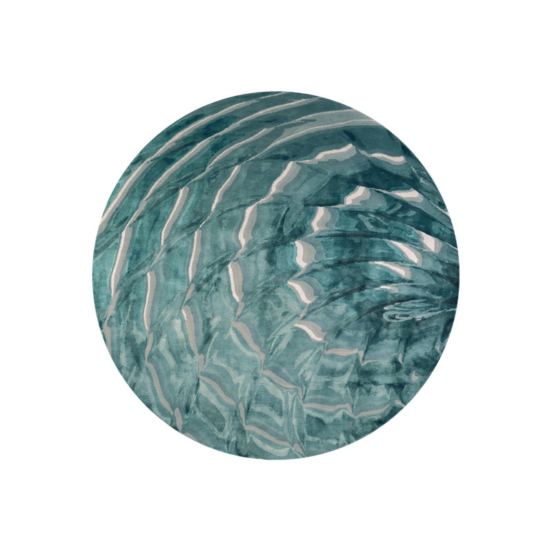 Chihuly River Jade Area Rug, Round 8'