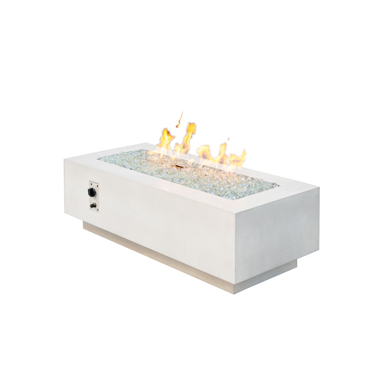 Cove Rectangle Concrete Smokeless Fire Pit, White