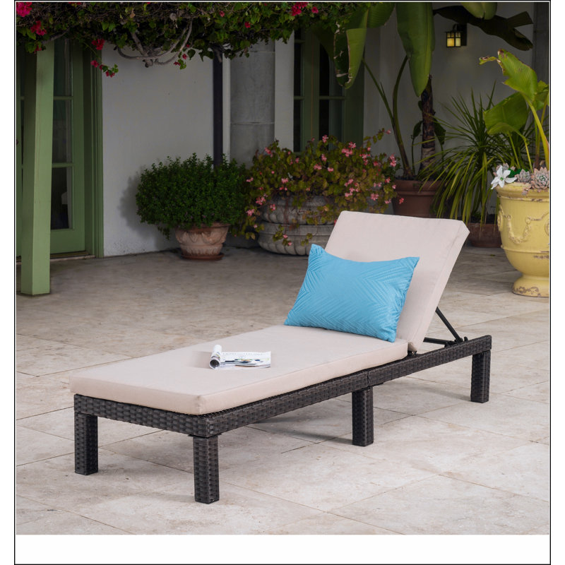 PUERTA KD CHAISE LOUNGE, Beige, Dark Brown