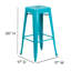 Kai Industrial Style Bar Stool - Set of 4 - Modern Metal Counter or Bar Height-1394825059-1394825068