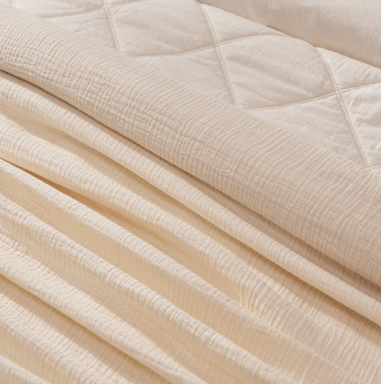 Topanga Matelasse Cotton Throw Blanket, King, Undyed