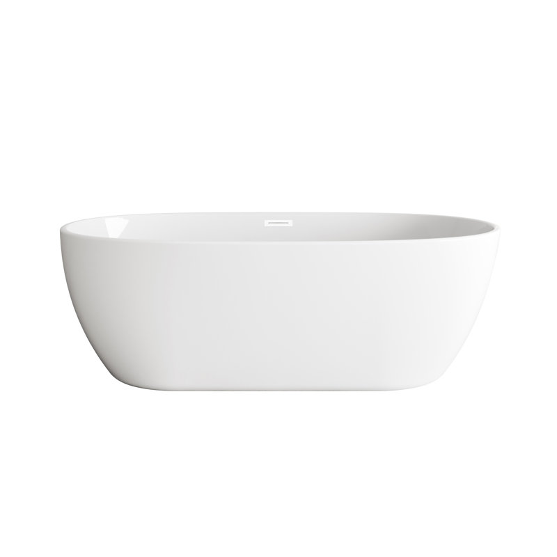 Fredericksburg 70'' x 33.5'' Soaking Acrylic Bathtub, Polished White
