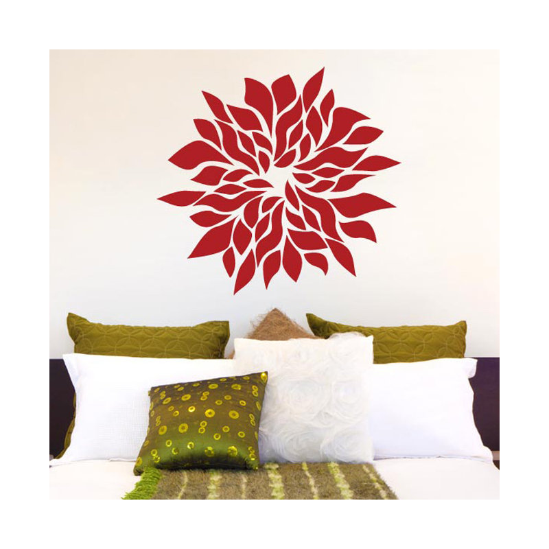 Plants & Flowers Wall Decal, Dark Red