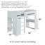 Lit mezzanine blanc double avec bureau et armoire intégrés