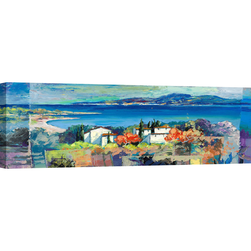 Mediterrarean Landscape 1 Piece Wrapped Canvas Painting, 35cm H x 100cm W x 4cm D