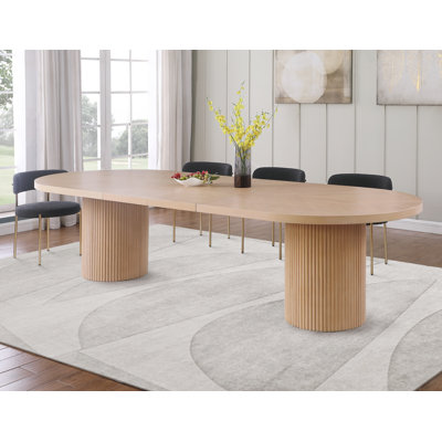 Zico 10 - Person Extendable Solid Wood Solid Wood Top Double Pedestal Dining Set