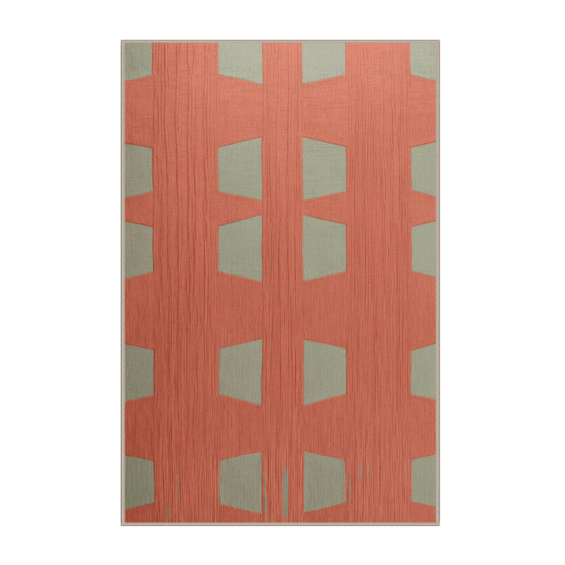 Tapis brun treillis lavable à la machine, Rectangulaire 2 pi x 3 pi