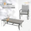 Ensemble repas de patio en aluminium 9 pièces HAPPATIO - Ensemble repas en aluminium pour 8 personnes, ensemble de table et chaises de patio-1122518646