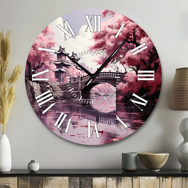 Horloge murale Japon Art Cherry Blossom, Grand