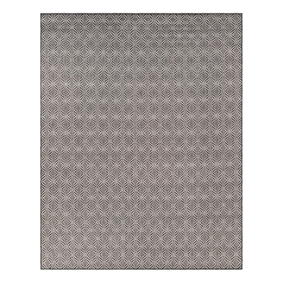 Alishba Geometric Charcoal/Ivory Area Rug