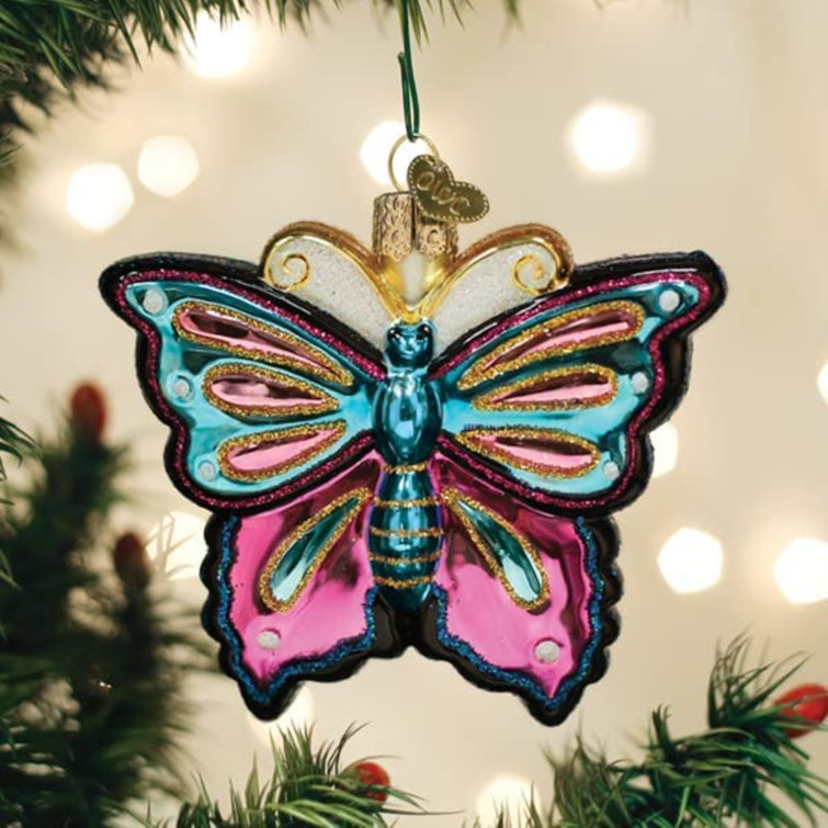 12 PCS Christmas Tree Topper Butterfly Decoration Card Baubles