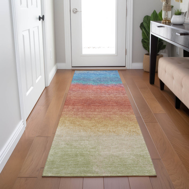 Machine Washable Indoor/Outdoor Xhevrie Coral Rug, Runner 2'3" x 7'6"