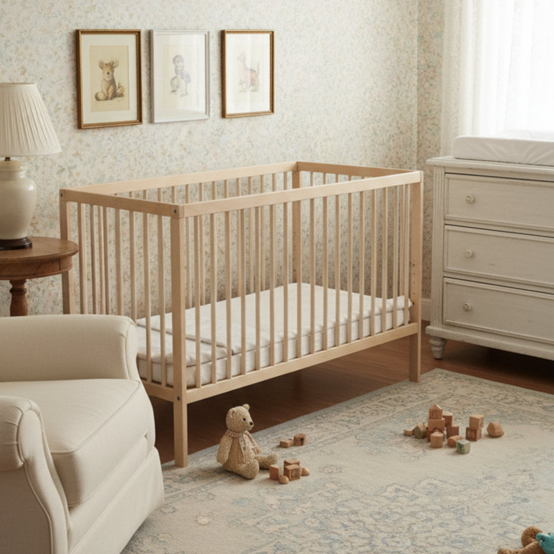 Mini Cot Bed, Beech