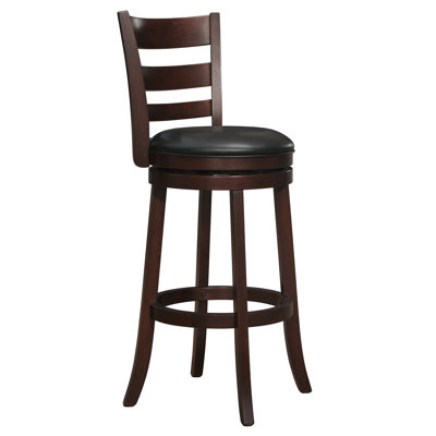 Counter Height Chair With 360-degree Swivel In Dark Cherry - Solid Wood, Pleasant Footrest For Dining Delightful Dine Occasion