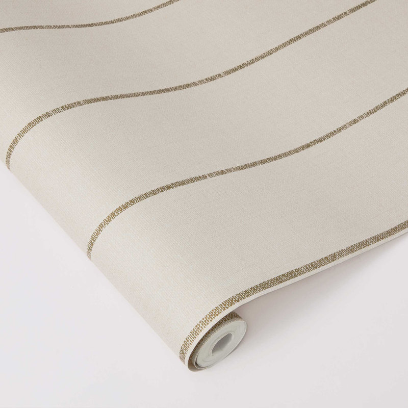 Bursa Stripe Textured Peel and Stick Wallpaper By Pure Salt, Beige