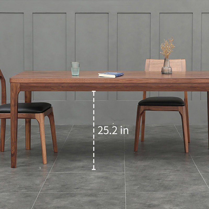 Black Walnut Dining Table Walnut Solid Wood Top Dining Table, 29.5"H x 70.9"L x 33.5"W
