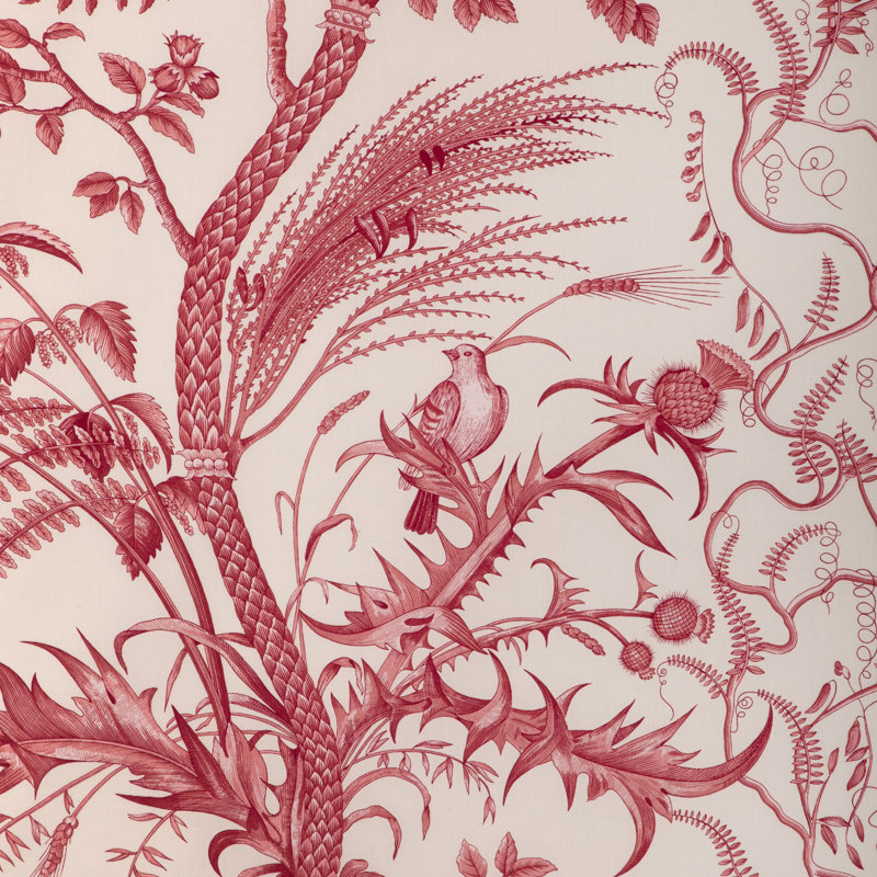 Bird and Thistle 100% Cotton Performance Fabric, Red