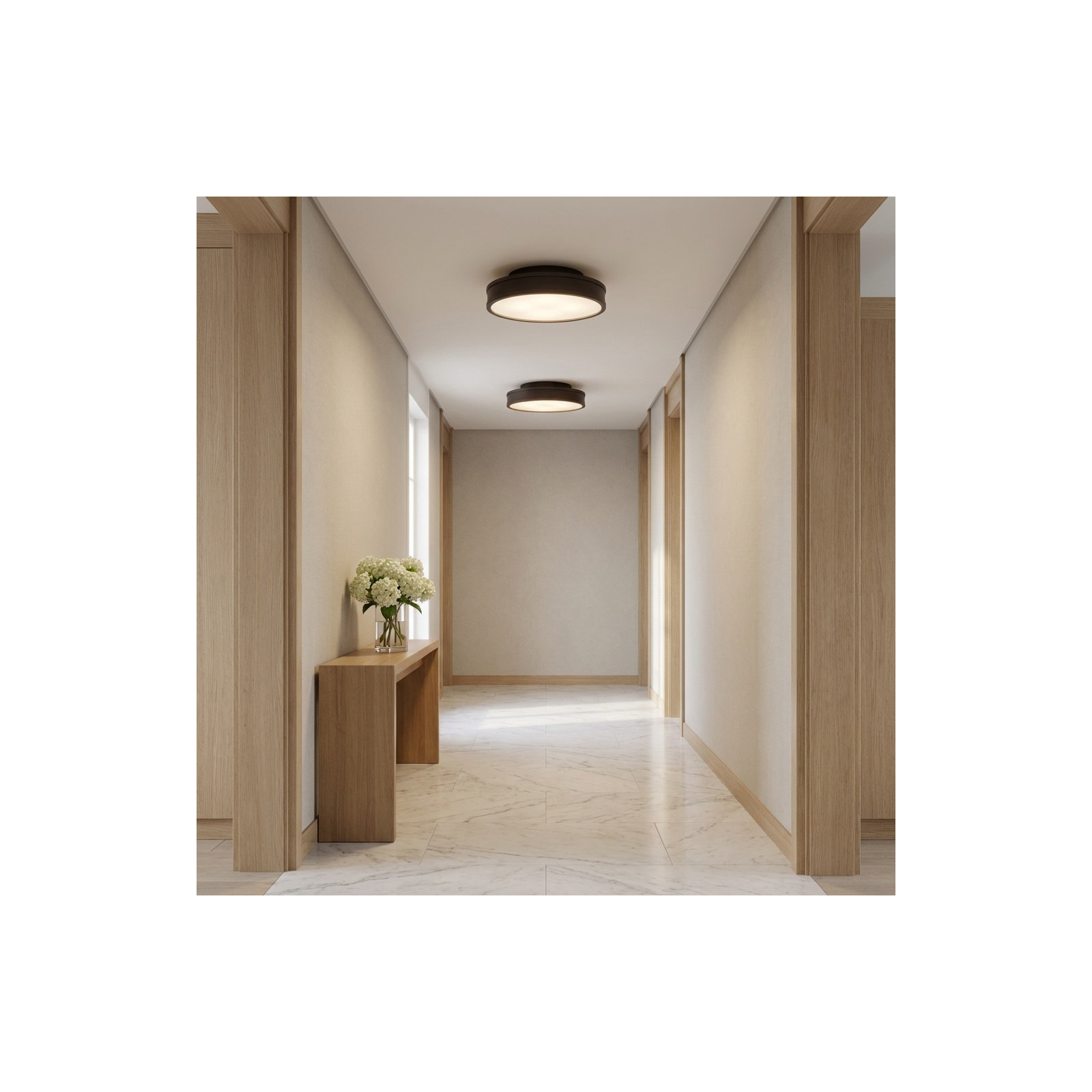 Radcliff Round Semi Flush, 4" H x 16" W x 16" D, Aged Iron
