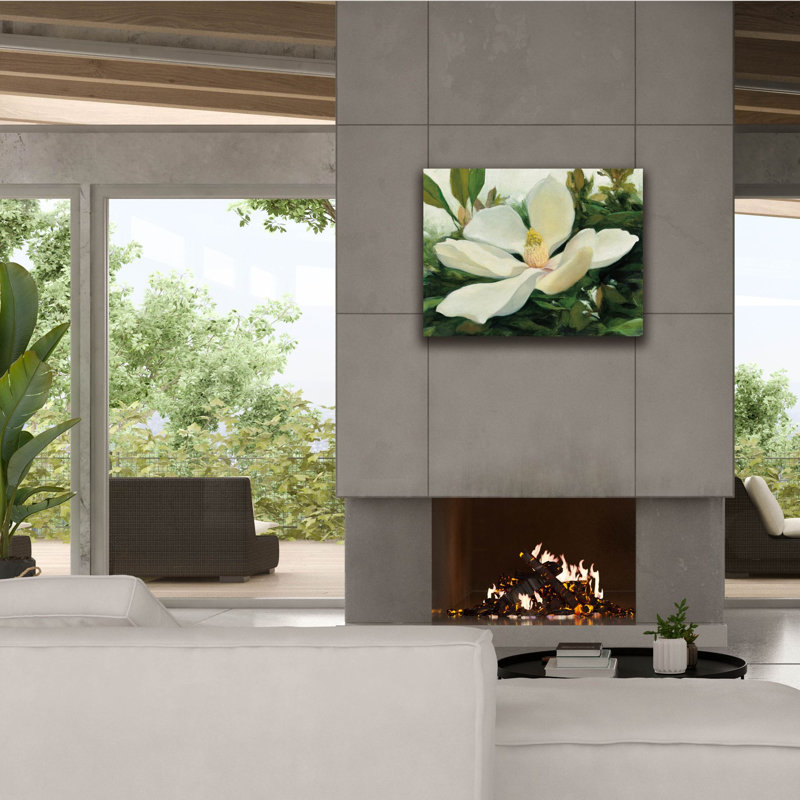 «Majestic Magnolia» par Julia Purinton, art mural sur toile, H 26 po x l 34 po x P 1,5 po