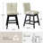 Modern PU Leather Swivel Bar Stools with Nailhead Trim and Wood Frame, Set of 2