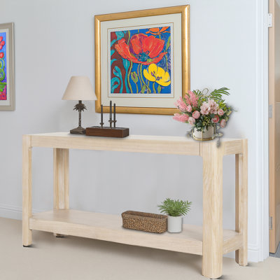 Modern Minimalist Wood Console Table with Open Shelf by Latitude Run