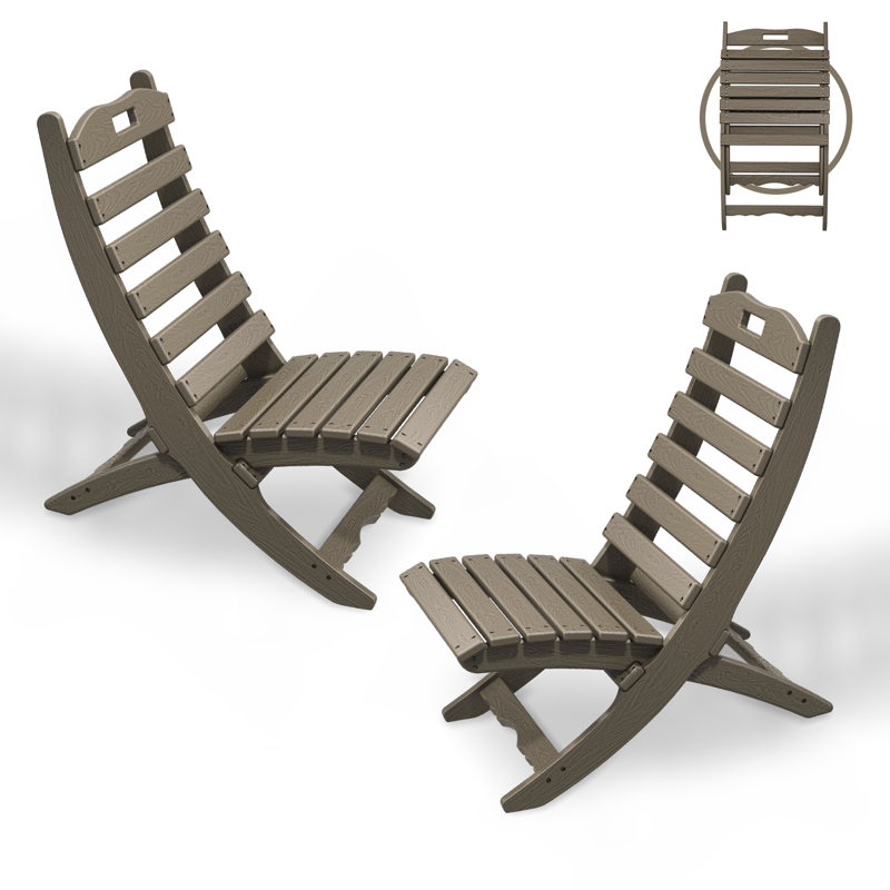 Alexeya Foldable Outdoor Adirondack Chair, Wood