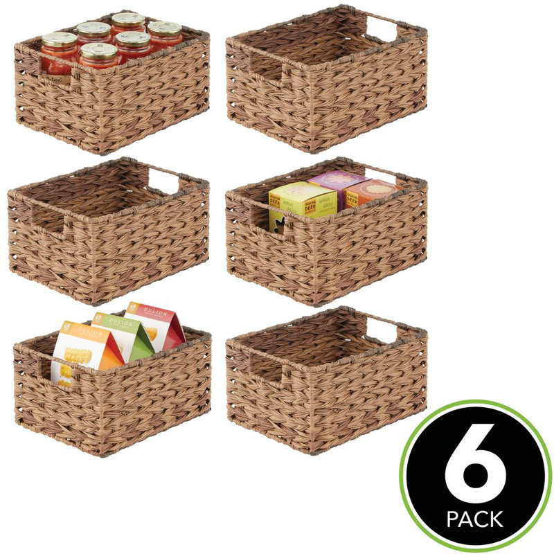 Plastic Bin Set, Brown Ombre, 6" H x 12" W x 9" D