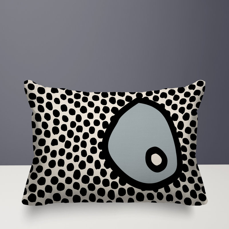 Jai Abstract Reversible Indoor/Outdoor Lumbar Pillow, 14"H x 20"W, Grey