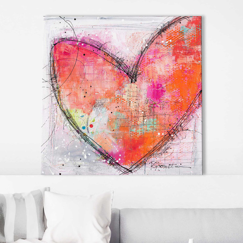 " Have A Heart " by Ruth Fromstein, 18" H x 18" W x 1" D, Wrapped Canvas