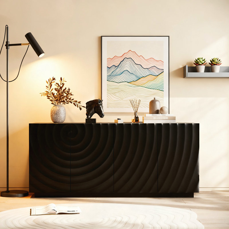 Buffet Cabinet with Storage, Black
