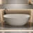 Orange 57 - Inch Freestanding Bathtub In Solid Surface Resin Stone, Slow Heat Loss, Stain Proof, Hand Polished Soaking With Wear , Insulated, Comfortable Waist Fit
