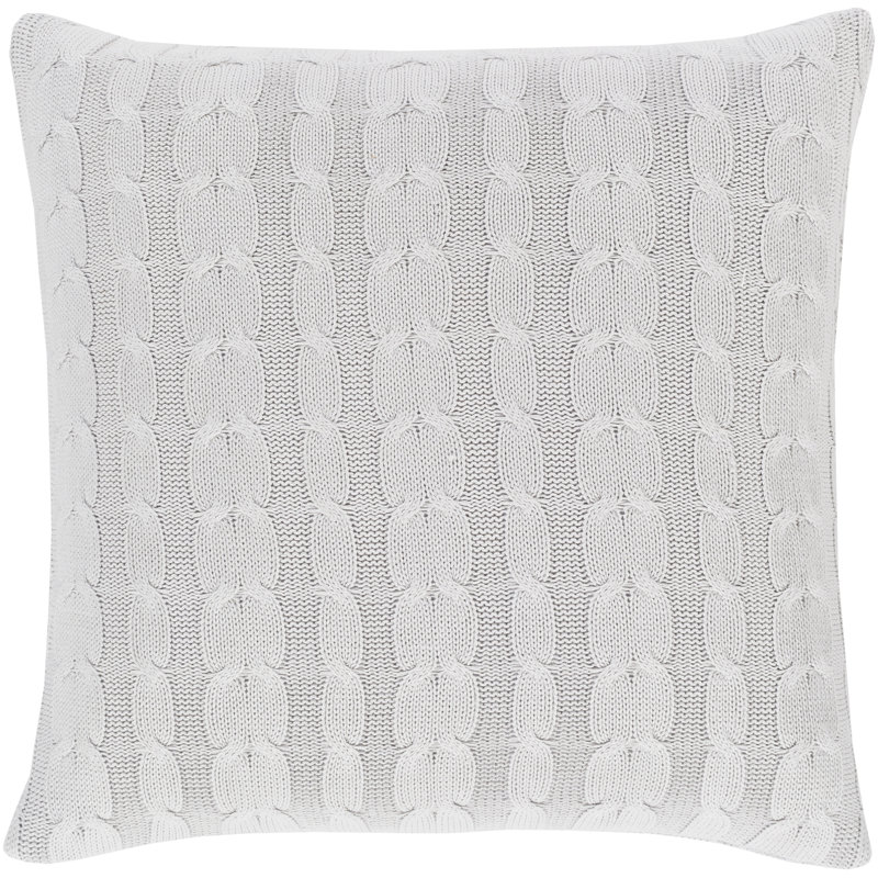 Milton Cotton Throw Pillow, Down Fill, Light Gray