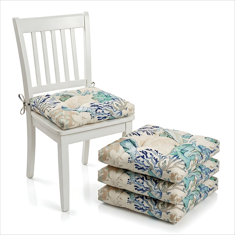 Coussin de chaise matelassé Fashion Print Rome, Corail jade, 1-piece