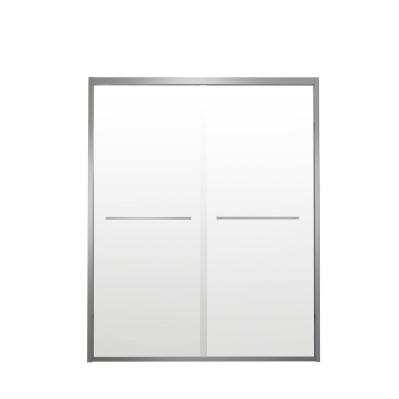 Premium Clear Tempered Glass Aluminum Bypass Shower Door Bathroom Decor