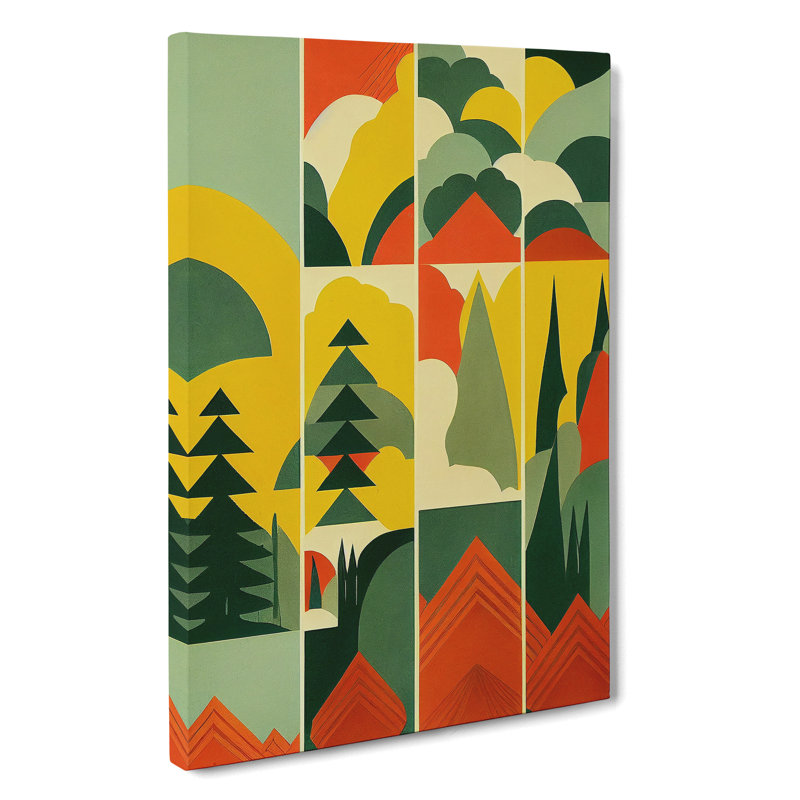 Retro Forest Art - Wrapped Canvas, 50cm H x 35cm W x 3cm D