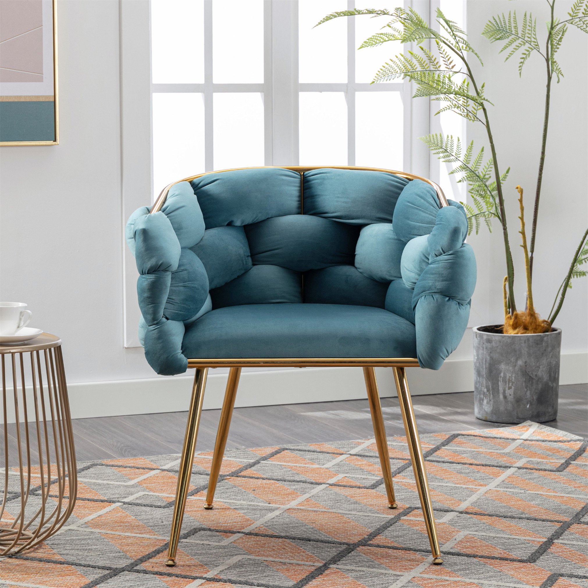 Mercer41 Luxueux fauteuil capitonné en velours avec sièges confortables ...