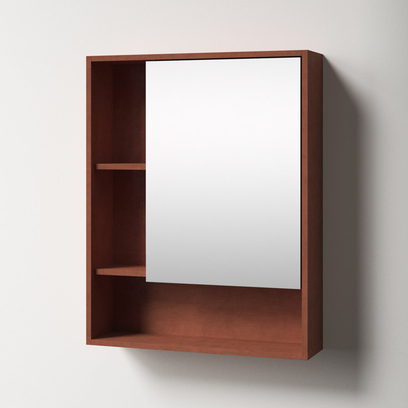 Jensen 24'' W 30'' H Medicine Cabinet Mirror 4, Walnut, Right