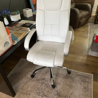 Maykoosh White High Back Executive Premium Faux Leather Office Chair with Back Support, Armrest and Lumbar Support