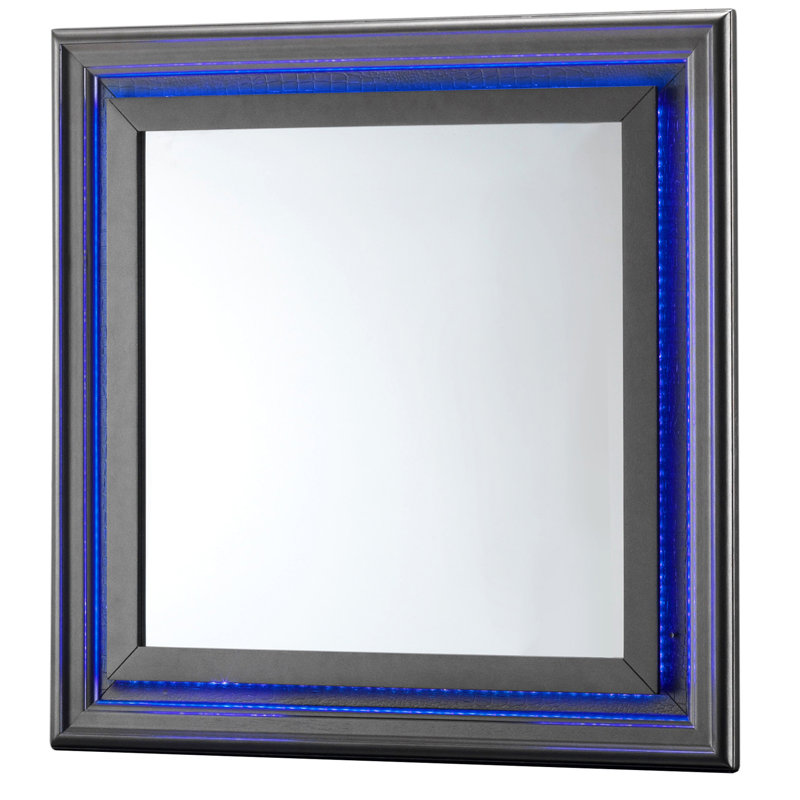 Élégant miroir transitionnel en noir métallique