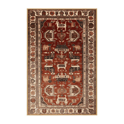 Machine Washable Persian Brown Area Rug