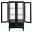 Vitrine lumineuse avec portes vitrées et tablettes réglables Vitrine vitrée 2 portes avec lumières DEL et tiroir pour la décoration intérieure et le rangement